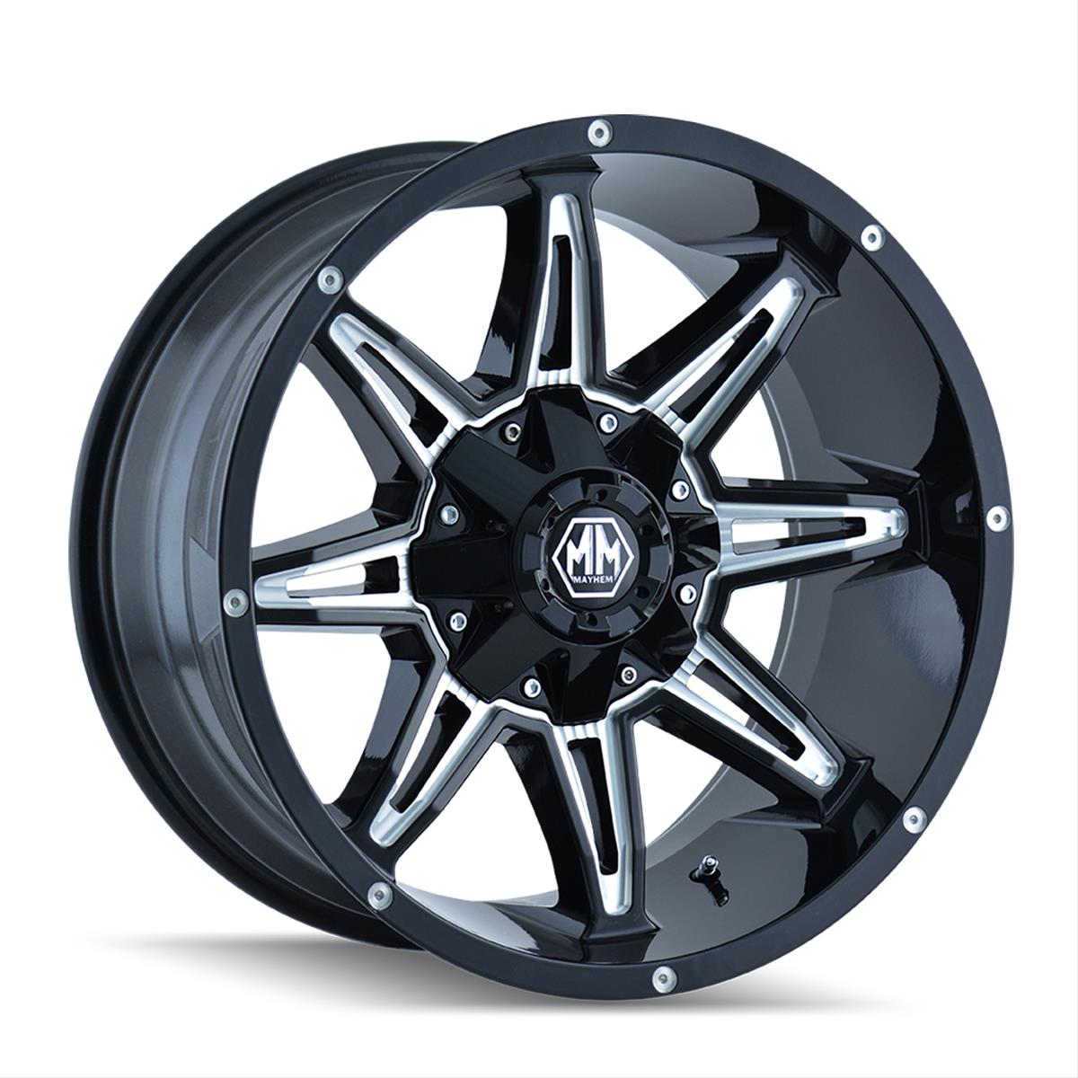Mayhem Rampage 8090 Series Gloss Black Wheels with Milled Spokes 8090-7937M