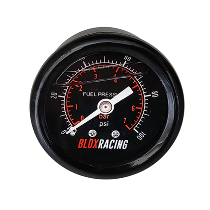 BLOX Racing Liquid-Filled Fuel Pressure Gauge 0-100psi (Black Face) BXGA-00125-BK