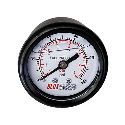 BLOX Racing Liquid-Filled Fuel Pressure Gauge 0-100psi (White Face) BXGA-00125-WH
